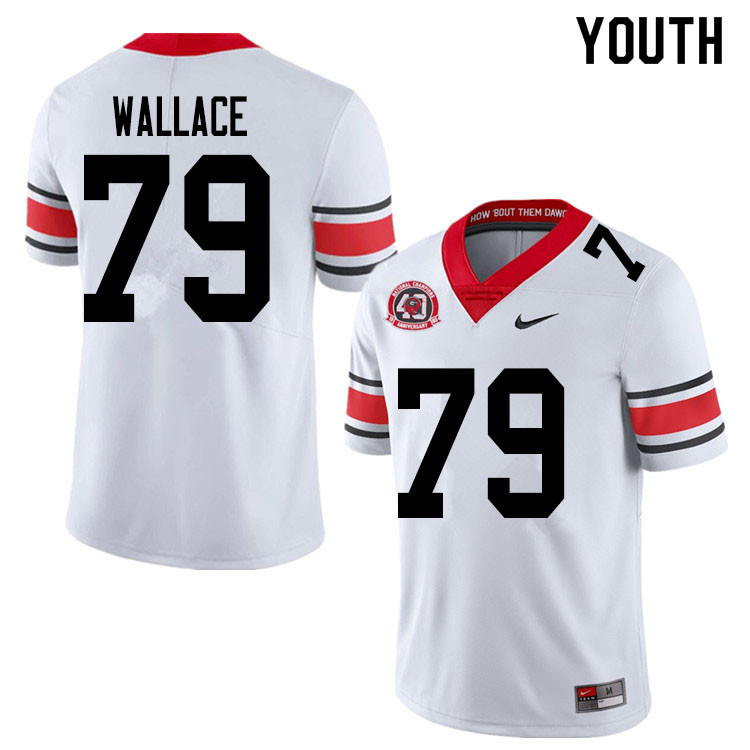 Georgia Bulldogs Youth Weston Wallace #79 White 2020 1980 National Champions 40th Anniversary Stitched College UGA Football Jersey 23DC018DI